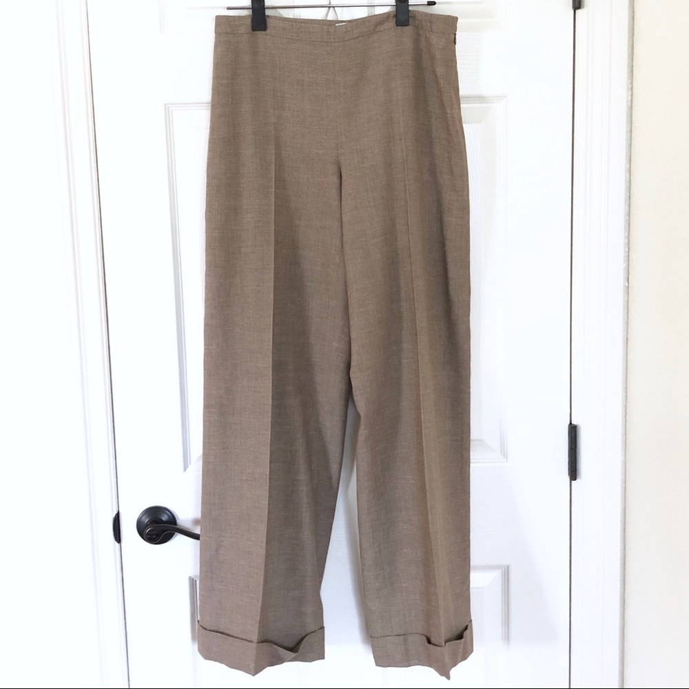 Armani Collezioni Tan Wide Leg Pants